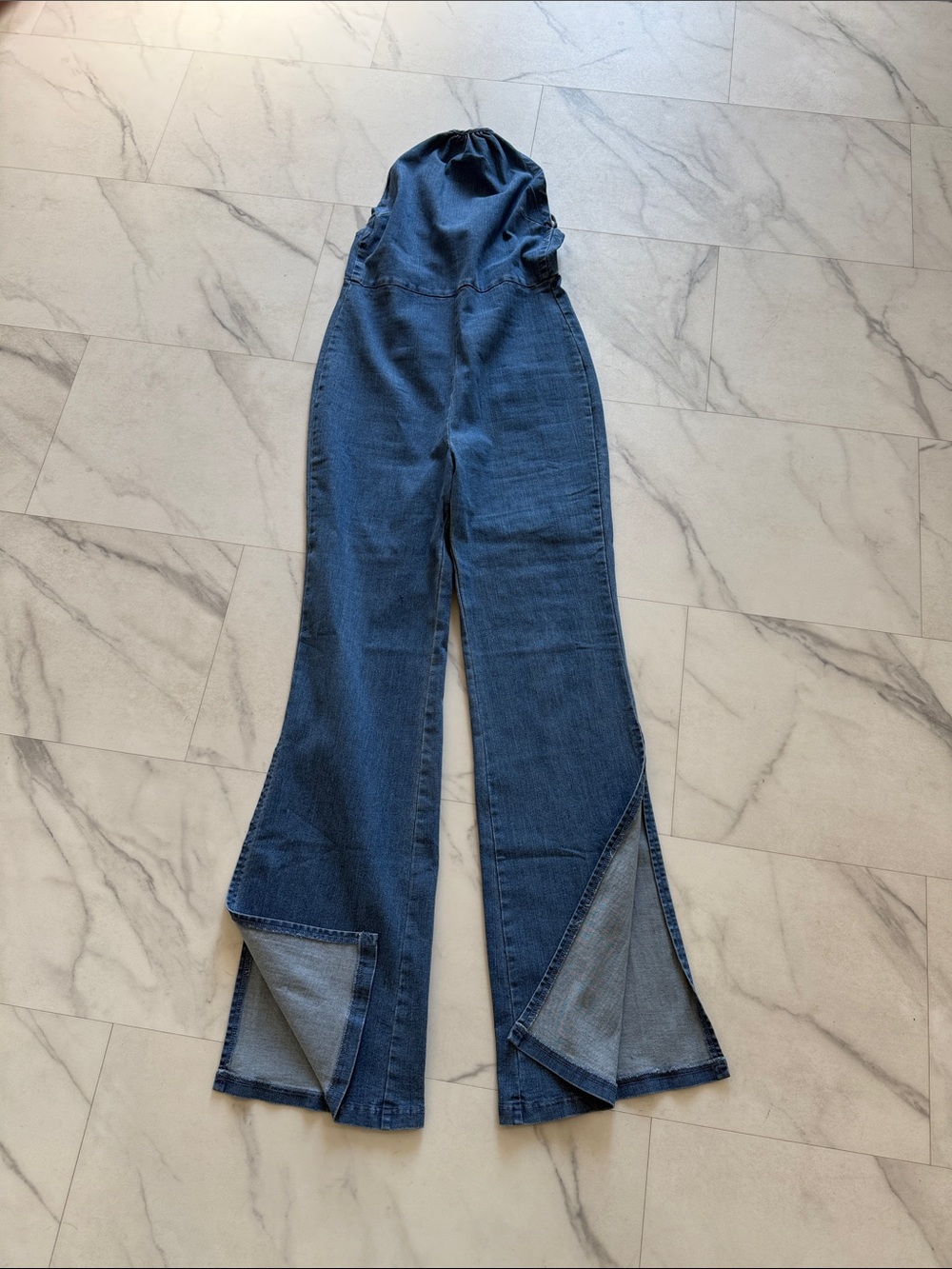 Women's Dark Blue Denim Jumpsuit Romper